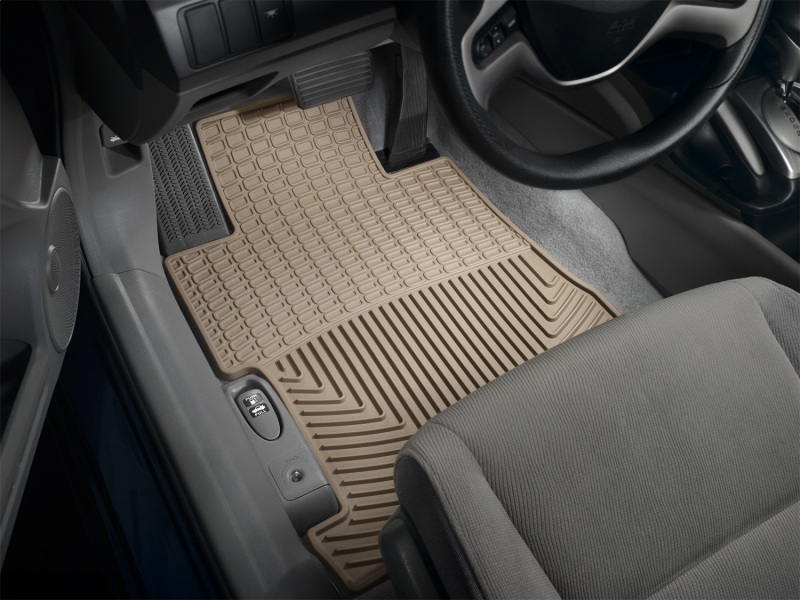 Honda Civic Si Rubber Floor Mats - Front - WeatherTech - All-Weather - Tan - `06-`11