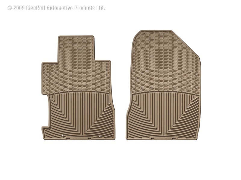 Honda Civic Si Rubber Floor Mats - Front - WeatherTech - All-Weather - Tan - `06-`11