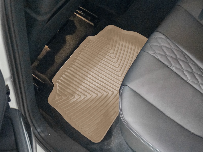 BMW X6 40i Rubber Floor Mats - Rear - WeatherTech - All-Weather - Tan - `20-`26