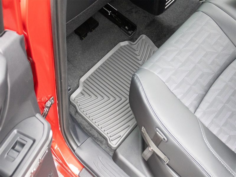 Toyota Tacoma Rubber Floor Mats - Rear - WeatherTech - All-Weather - Grey - `24-`26