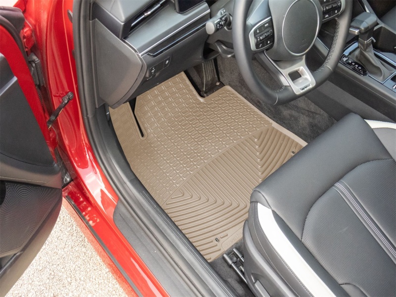 Hyundai Sonata Rubber Floor Mats - Front - WeatherTech - All-Weather - Tan - `20-`26