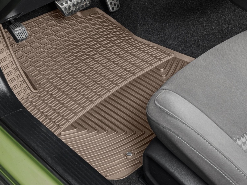 Dodge Challenger Rubber Floor Mats - Front - WeatherTech - All-Weather - Tan - `17-`23