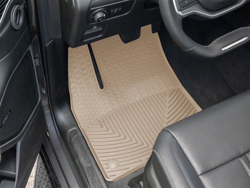 Jeep Grand Wagoneer Floor Mats - Front - WeatherTech - All-Weather - Tan - `22-`26