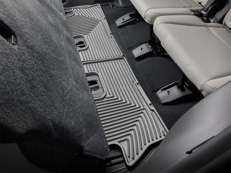 Hyundai Santa Fe Floor Mats - Rubber - Rear - WeatherTech - Grey - `24-`26