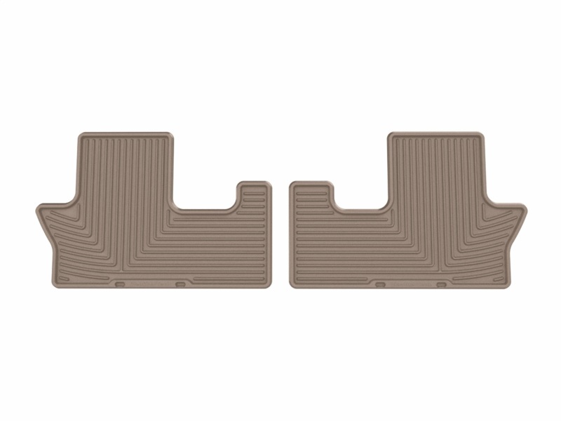 Hyundai Santa Fe Floor Mats - Rear - WeatherTech - All-Weather, Rubber - Tan - `24-`26