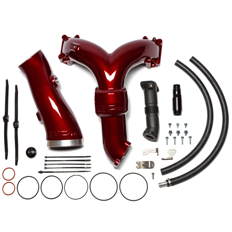 Ford Power Stroke Y-Bridge Kit - Wehrli - High Flow w/ Turbo Inlet - Candy Red - `20-`26