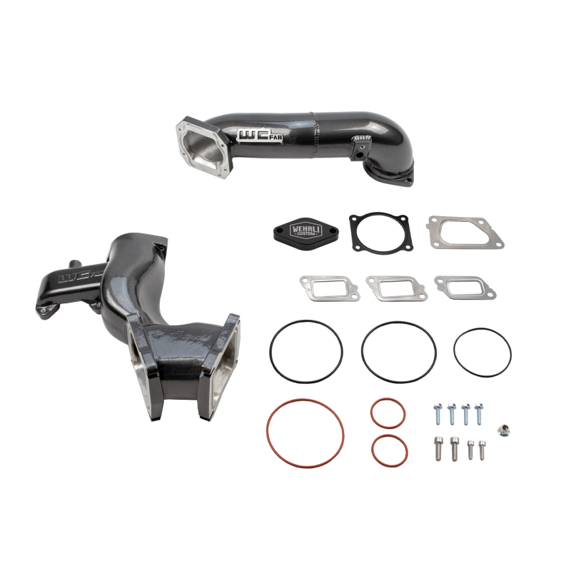 Chevrolet Duramax Performance Air Intake - Wehrli - High Flow Y-Bridge Kit - Fine Texture Black - `11-`16