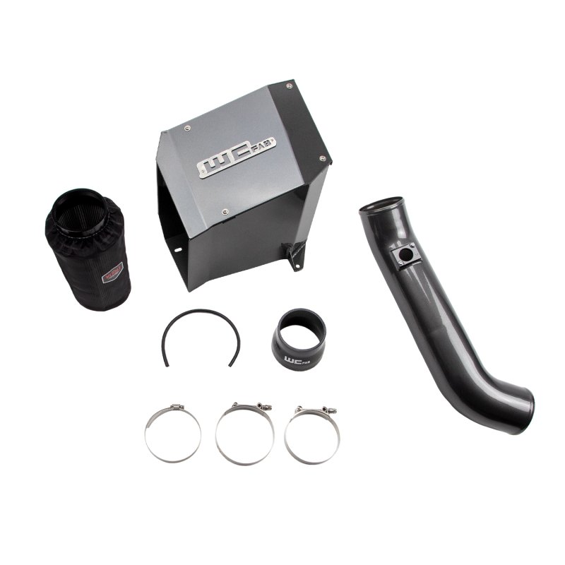 GMC Sierra 2500HD Performance Air Intake - Wehrli - 4in Intake Kit with Air Box - Chevy Orange - `01-`04
