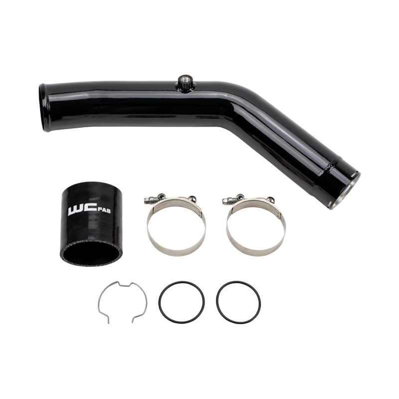 Ford Super Duty Intercooler Pipe Kit - Wehrli - Hot Side, High Output, 3in - Gloss Black - `23-`25