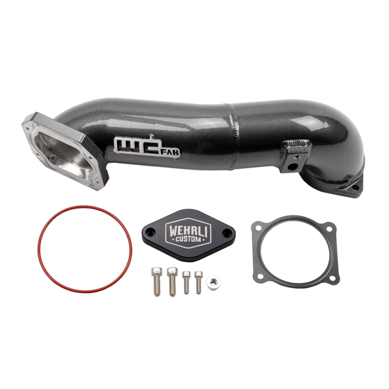 GMC Sierra Intercooler Pipe - Passenger Side Upper - Wehrli - 3.5 in. High Flow Crossover - Candy Red - `11-`16 GMC Sierra Intercooler Pipe - Passenger Side Upper - Wehrli - 3.5 in. High Flow Crossover - Candy Red - `11-`16