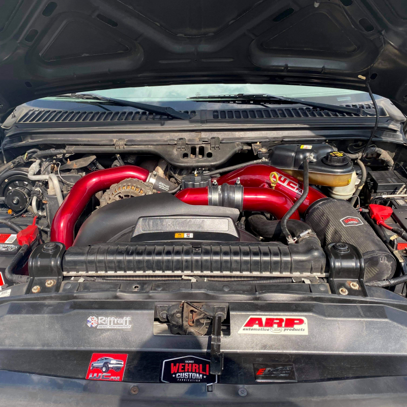Ford Powerstroke Performance Air Intake - Wehrli - 4in, High Flow - Flat Black - `03-`07