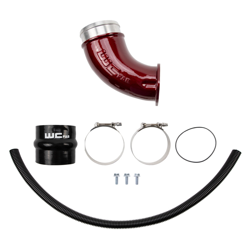 GMC Sierra 2500 Performance Air Intake - Wehrli - High Flow 4in Intake Horn - WCFab Red - `01-`04