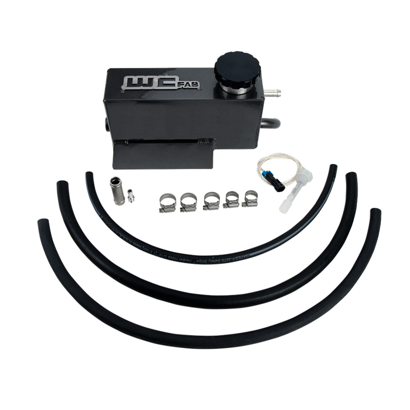 Chevrolet Duramax Coolant Tank Kit - Wehrli - Twin Turbo Style - Raw Aluminum - `11-`16