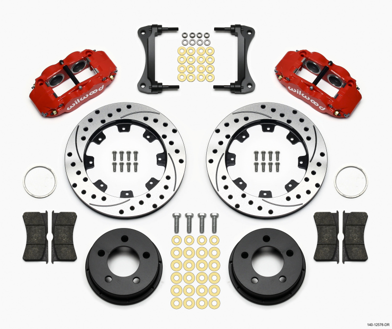 Jeep TJ Brake Kit - Front - Wilwood - Narrow Superlite 4R 12.19in Drilled - Red - `90-`06