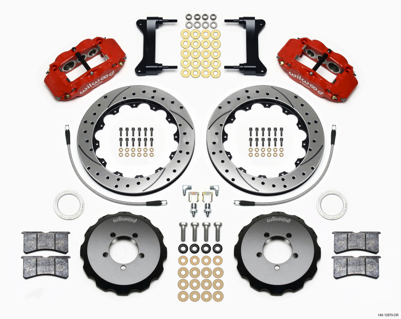 Scion FR-S Brake Kit - Front - Wilwood - Narrow Superlite 6R 12.88in Drilled - Red - `12-`27