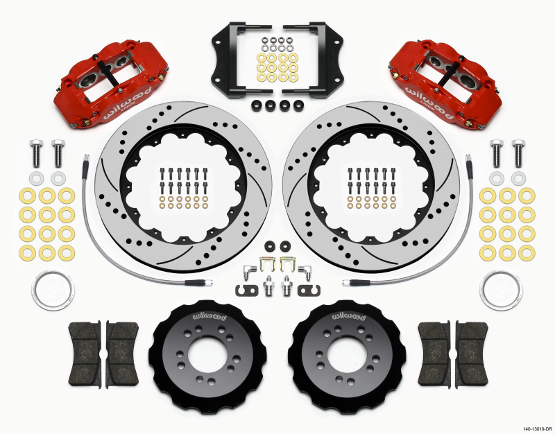 Ford Focus ST Brake Kit - Front - Wilwood - Superlite 6R + 14.00in Drill - Red - `13-`27