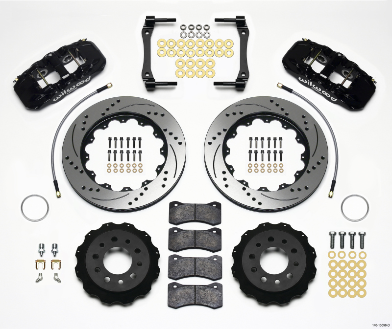 Chevrolet Corvette C7 Brake Kit - Rear - Wilwood - AERO4 + BP-10 Compound Pads + 14.00in SRP Drilled Rotors - `14-`27