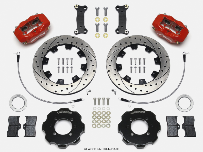 Mazda MX5 Miata Brake Kit - Front - Wilwood - Forged Dynalite, 12.19in Drilled Rotors - Red - `16-`27