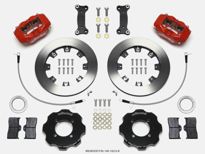 Mazda MX5 Miata Brake Kit - Front - Wilwood - Dynalite + Oversized Rotors + High Performance Pads - Red - `16-`27