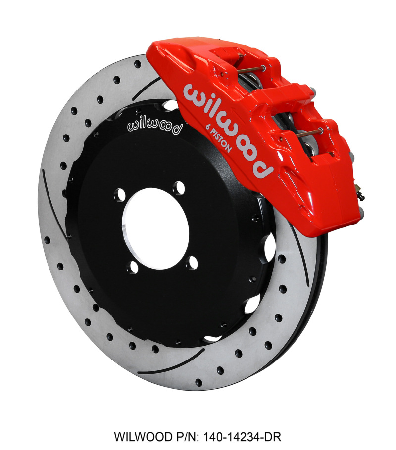 Mazda MX5 Miata Brake Kit - Front - Wilwood - 12.88in Drilled Rotors + Dynapro 6 Calipers - Red - `16-`27