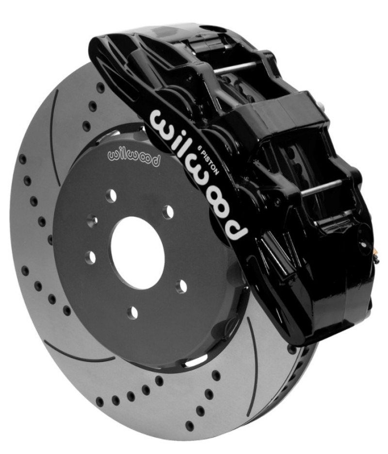 Chevrolet Corvette C7 Brake Kit - Front - Wilwood - SX6R 15in SRP Slotted/Drilled Rotors - Black - `14-`27
