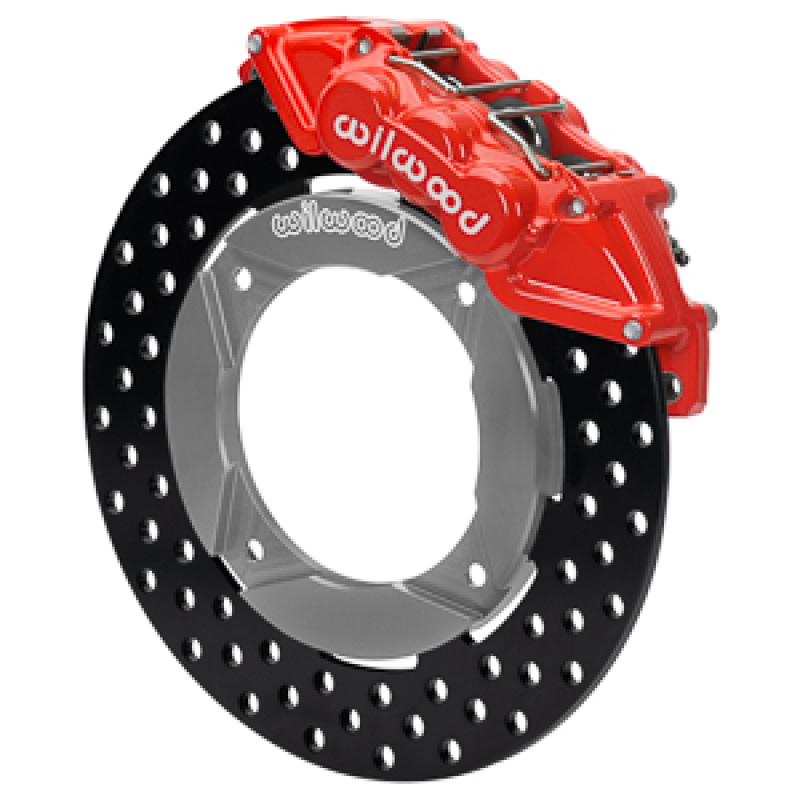 Polaris RZR XP 1000 Brake Kit - Front - Wilwood - 11.25in Drilled Rotors - Red - `14-`27