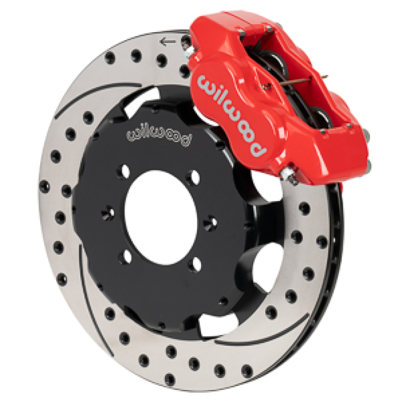 Mazda Miata Brake Kit - Front - Wilwood - Forged Dynalite 11.75in SRP Drilled/Slotted Rotor - Red - `16-`27