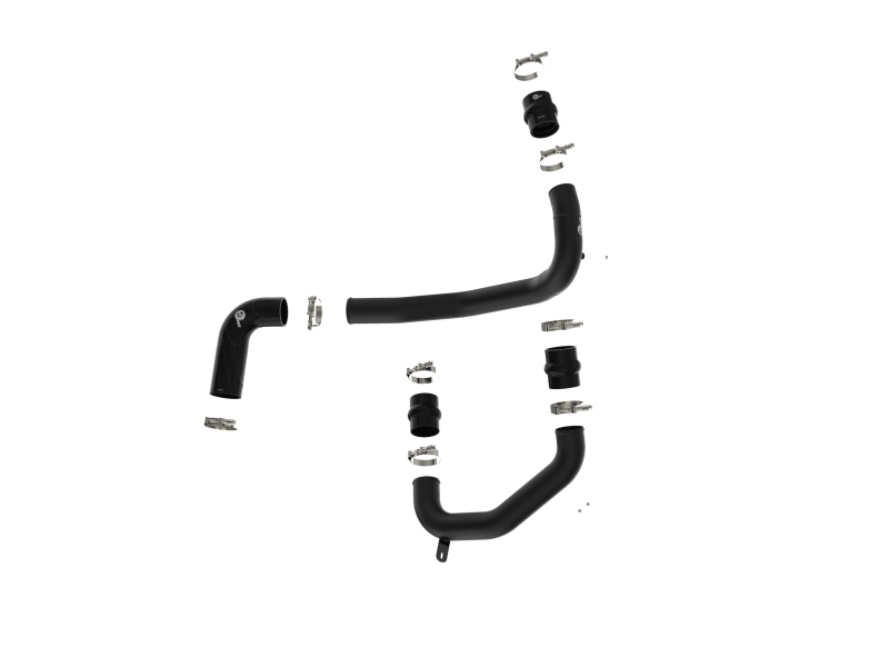 Ford Diesel Trucks Intercooler - aFe - BladeRunner 3 IN Aluminum Hot and Cold Charge Pipe Kit - Black - `08-`10
