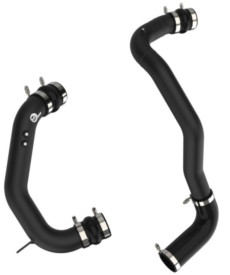 Ford Diesel Trucks Intercooler - aFe - BladeRunner 3 IN Aluminum Hot and Cold Charge Pipe Kit - Black - `08-`10