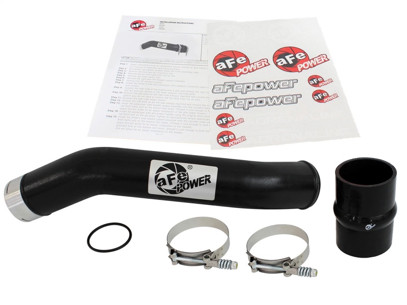 Ford Diesel Trucks Intercooler Hot Side Tube - aFe - BladeRunner 3 IN Aluminum - Black - `11-`15