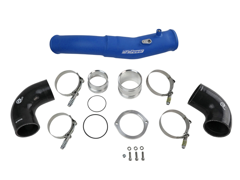 BMW Z4 Hot-Side Charge Pipe - aFe - BladeRunner aluminum 2.5 in to 3 in hot-side; factory-style quick-connect; 1/8 in NPT port - Matte Blue - `20-`25