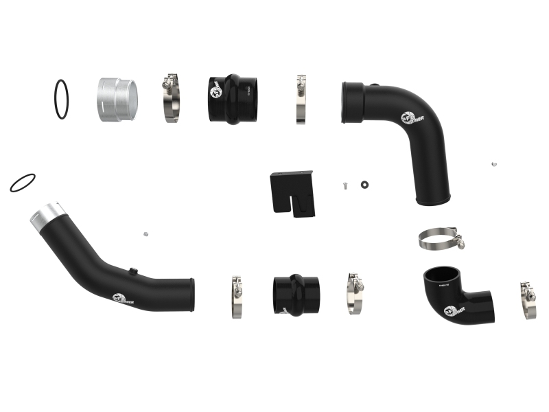 Ford Diesel Trucks Charge Pipe Kit - aFe - BladeRunner 3 IN Aluminum Hot and Cold - Black - `23-`25