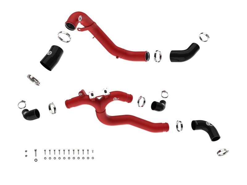Genesis G70 Performance Air Intake - aFe - BladeRunner Aluminum Hot and Cold Charge Pipe Kit - Red - `19-`26