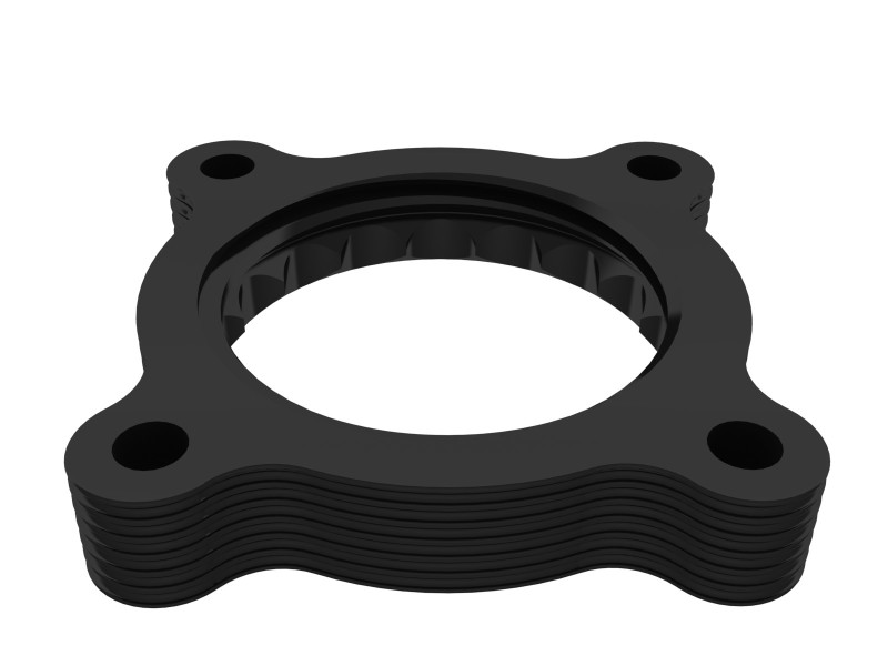 Subaru Outback Throttle Body Spacer - aFe - Silver Bullet Serrated/Helix Design - Black Anodized - `15-`19