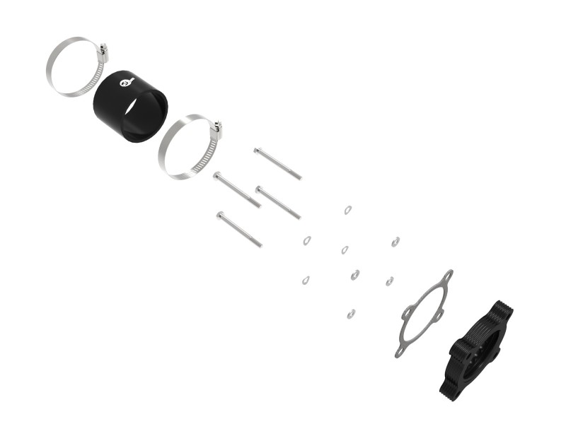 Subaru Outback Throttle Body Spacer - aFe - Silver Bullet Serrated/Helix Design - Black Anodized - `15-`19