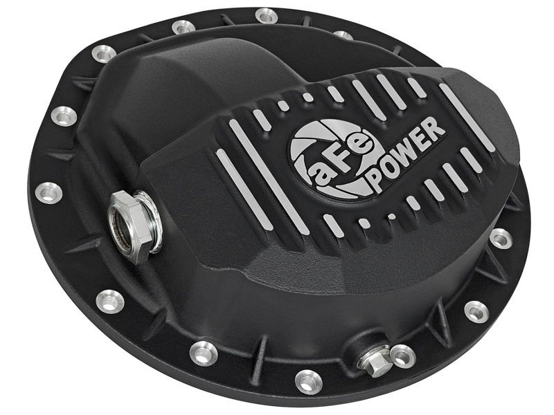 Dodge Diesel Trucks Differential Cover - Front - aFe - Pro Series with Machined Fins & Gear Oil - Black - `03-`11