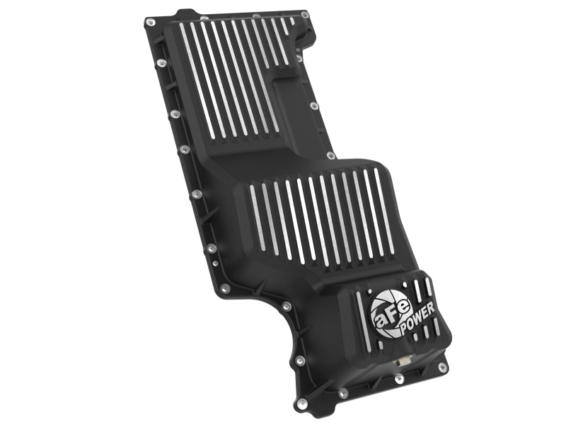 GMC Trucks Engine Oil Pan - aFe - Pro Series Black w/ Machined Fins - Black - `20-`25
