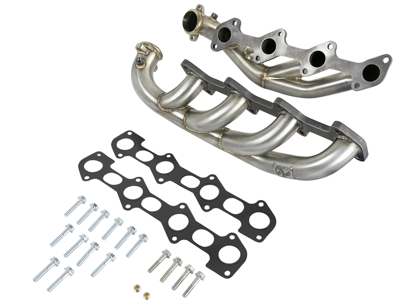 Ford Diesel Trucks Performance Exhaust - aFe - Twisted Steel Shorty Headers - Brushed Finish - `03-`07