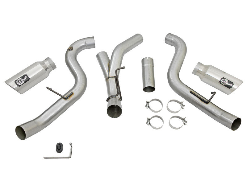 Chevrolet Silverado 2500 HD Performance Exhaust - Dual Rear - aFe - DPF Back, Atlas - Polished - `16-`17