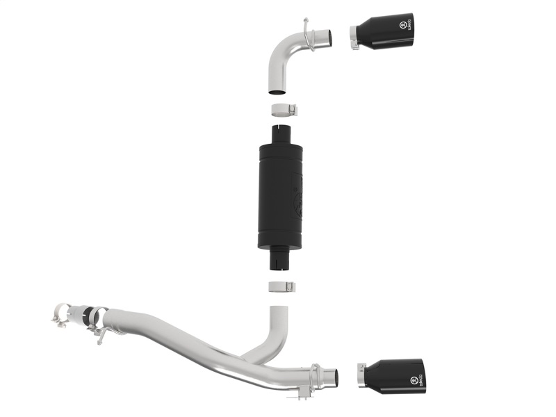 Ford Focus Performance Exhaust - Rear - aFe - Axle Back, Black Tip, High Flow Muffler - Black - `16-`18