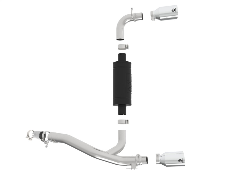 Ford Focus RS Performance Exhaust - aFe - Axle Back, 3in 304 Stainless Steel, Polished Tip - Metallic Black - `16-`18