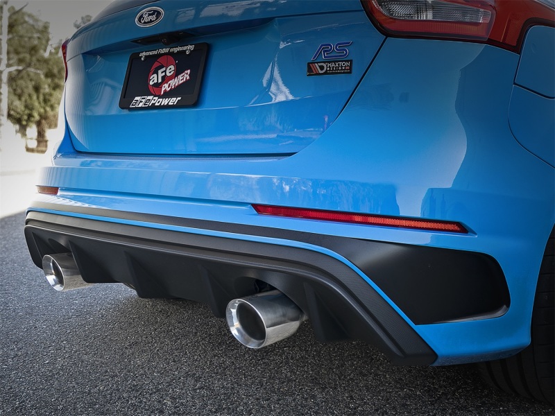Ford Focus RS Performance Exhaust - aFe - Axle Back, 3in 304 Stainless Steel, Polished Tip - Metallic Black - `16-`18