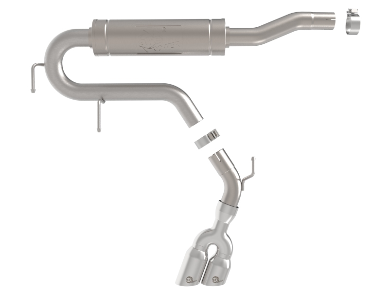 Ford Maverick Performance Exhaust - aFe - Rebel Series 2-1/2 IN 304 Stainless Steel Cat-Back w/ Polished Tip - Polished - `22-`26