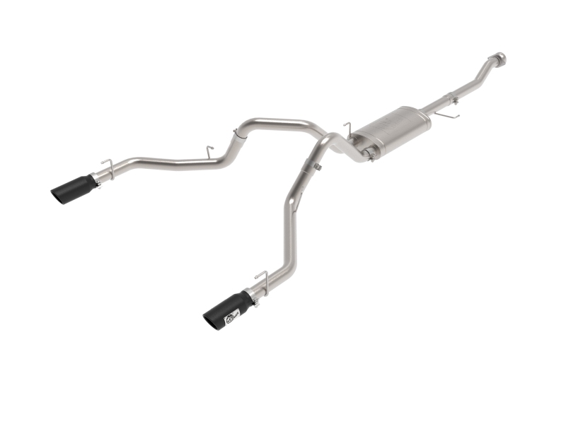 Ford F-150 Tremor Performance Exhaust - Dual Rear Exit - aFe - Gemini XV Cat-Back - Black - `21-`26