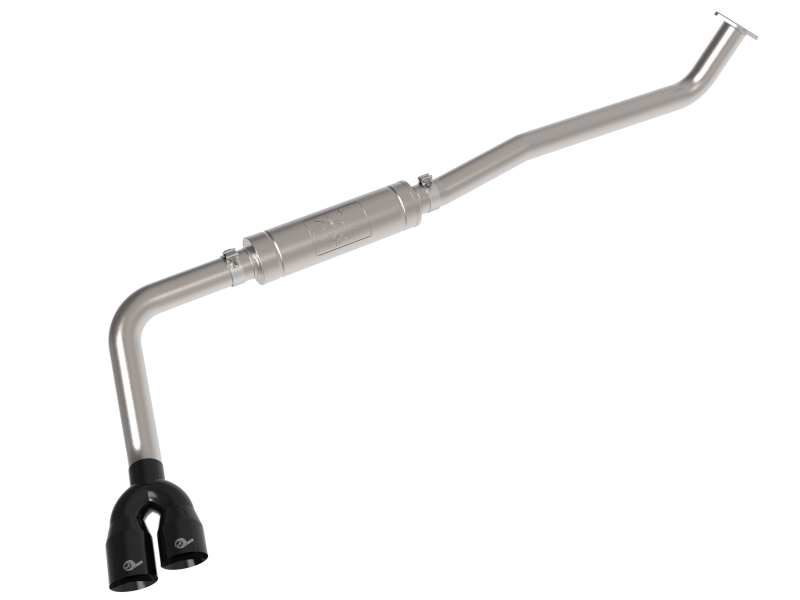 Toyota Hilux Performance Exhaust - aFe - DPF Back, Rebel Series 3 IN 304 Stainless Steel, Middle-Side Exit - Black - `15-`26