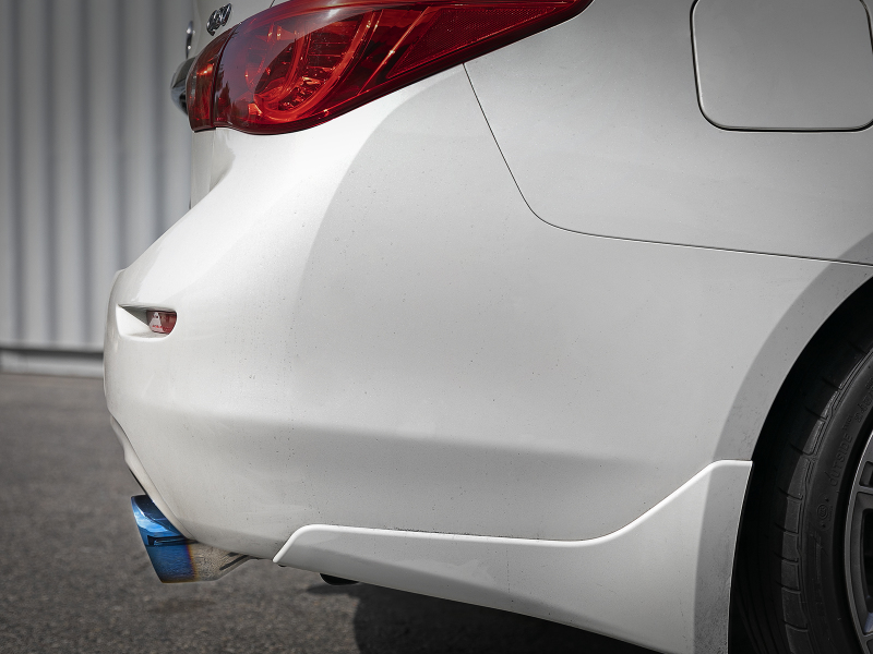 Infiniti Q50 Performance Exhaust - Rear - aFe - Cat Back - Blue Flame - `16-`18