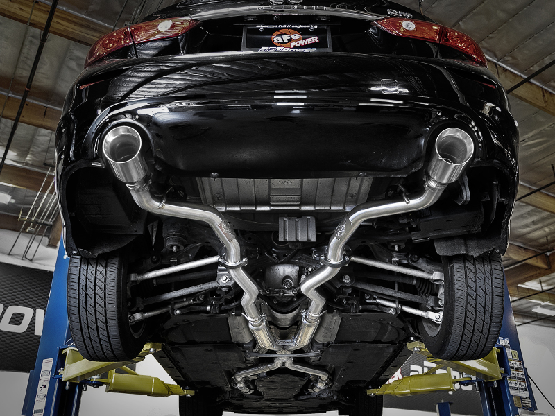 Infiniti Q50 Performance Exhaust - Dual Rear Exit - aFe - Takeda 2.5in 304 SS Cat-Back - Polished - `16-`18