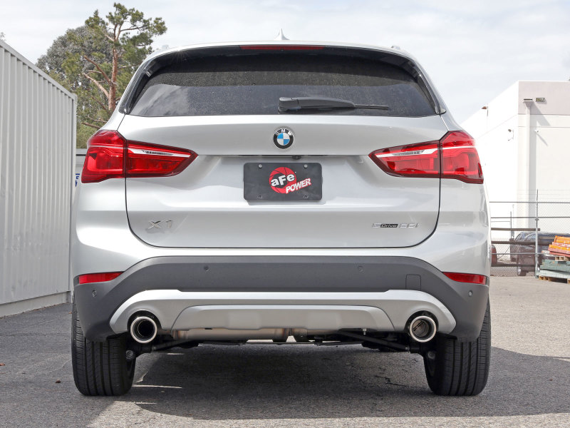 BMW X1 Performance Exhaust - Rear - aFe - MACH Force-Xp Axle-Back, 3 to 2-1/2 in 304 Stainless Steel, Dual 4 in Polished Tips, Factory-Style Valve (uses factory motor) - Polished - `15-`22