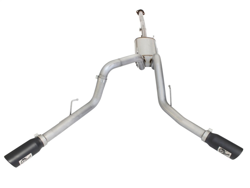 Ford F-150 Performance Exhaust - Dual Side Exit - aFe - MACH Force-Xp 3 IN 409 Stainless Steel Cat-Back - Black - `15-`20