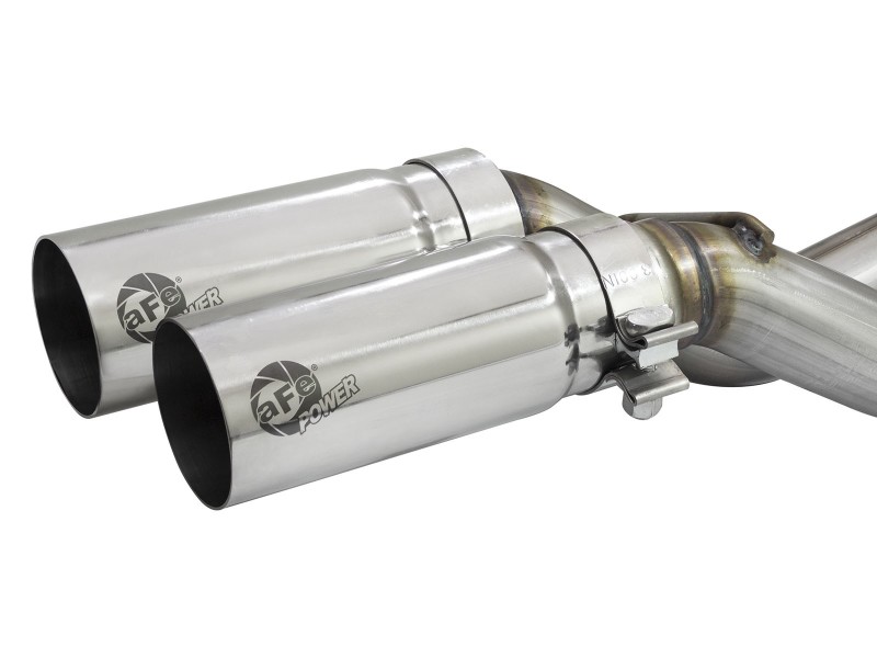 Ford F-150 Performance Exhaust - Dual Center Exit - aFe - Rebel Series Cat Back - Polished - `09-`14